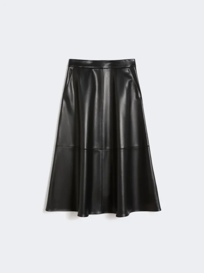 Coated fabric skirt, black Coated fabric skirt, black