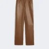 Coated fabric trousers, tobacco