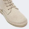 Combat boots in pure cashmere, beige Combat boots in pure cashmere, beige