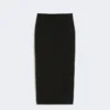 Compact crepe jersey midi skirt, black