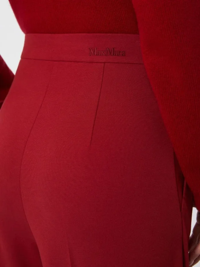 Compact jersey trousers, dark red
