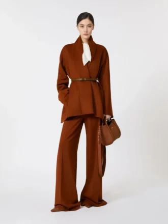 Compact jersey trousers, terra cotta