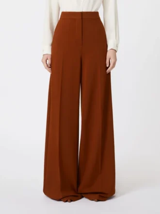 Compact jersey trousers, terra cotta