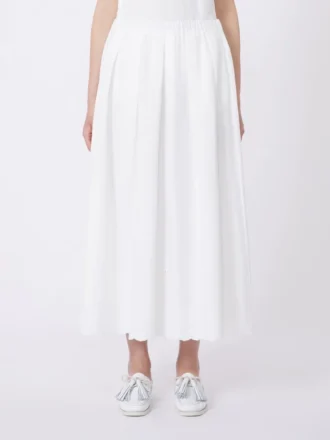 Cotton and linen canvas skirt, white