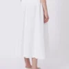 Cotton and linen canvas skirt, white