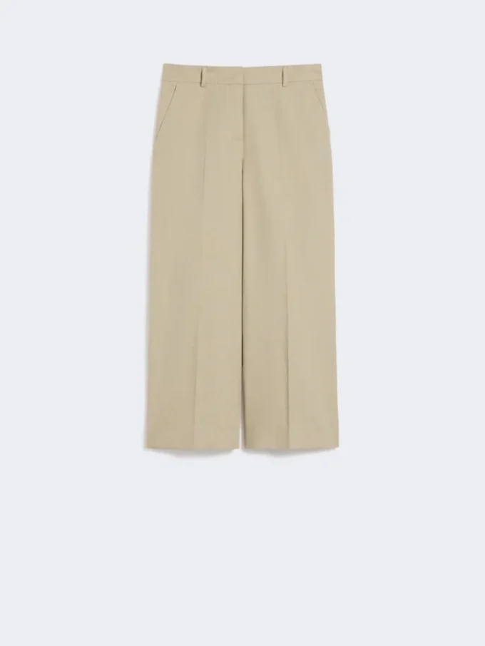Cotton and linen canvas trousers, sand