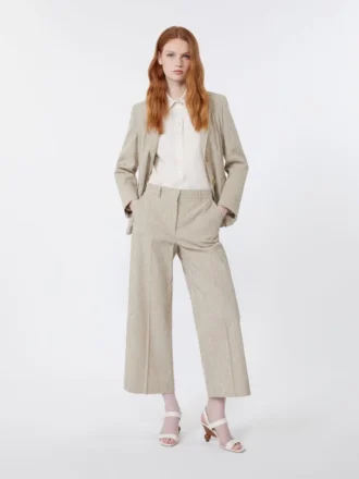 Cotton and linen seersucker blazer, sand