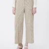 Cotton and linen seersucker trousers, sand