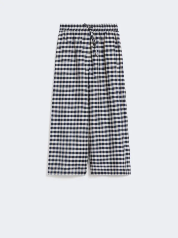 Cotton and ramie batavia trousers, navy