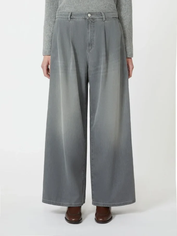 Cotton and viscose denim jeans, medium grey