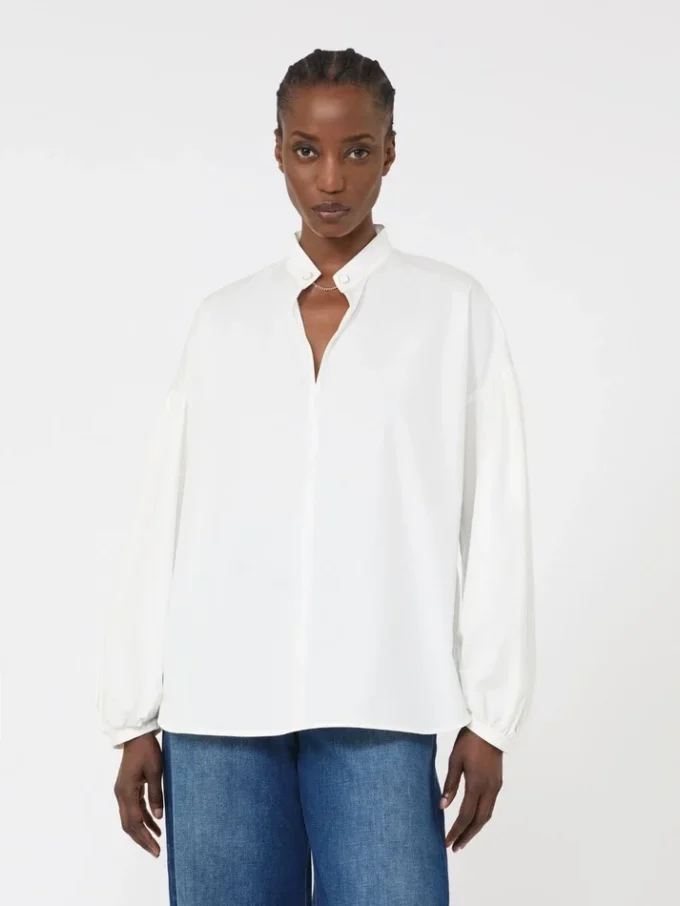 Cotton blouse, ivory