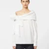 Cotton blouse with stole, optical white