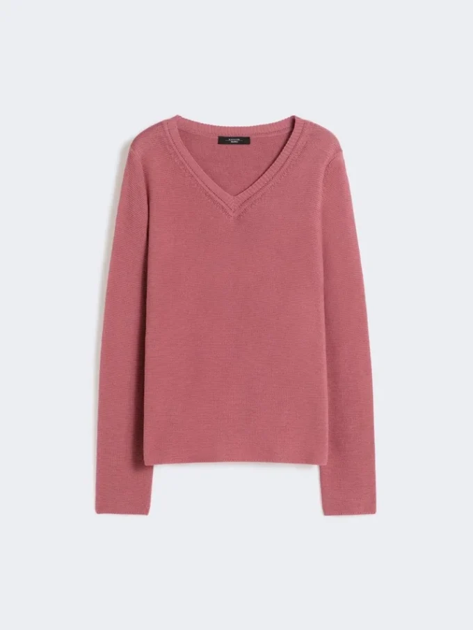 Cotton boxy sweater, antique rose