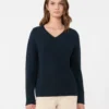 Cotton boxy sweater, navy