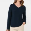 Cotton boxy sweater, navy
