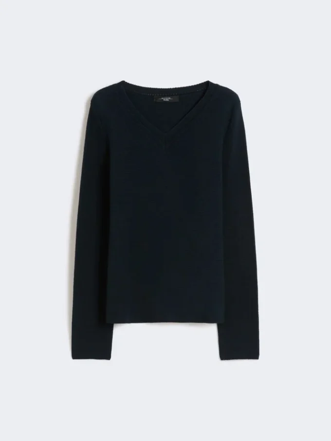 Cotton boxy sweater, navy