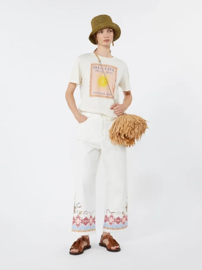 Cotton jersey t-shirt, ecru