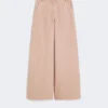 Cotton canvas wide-leg trousers, pink