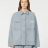 Cotton canvas workwear jacket, light blue