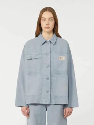 Cotton canvas workwear jacket, light blue