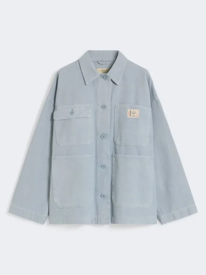 Cotton canvas workwear jacket, light blue