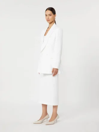 Cotton crepe canvas blazer, optical white