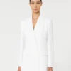 Cotton crepe canvas blazer, optical white Cotton crepe canvas blazer, optical white