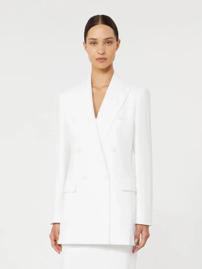 Cotton crepe canvas blazer, optical white Cotton crepe canvas blazer, optical white