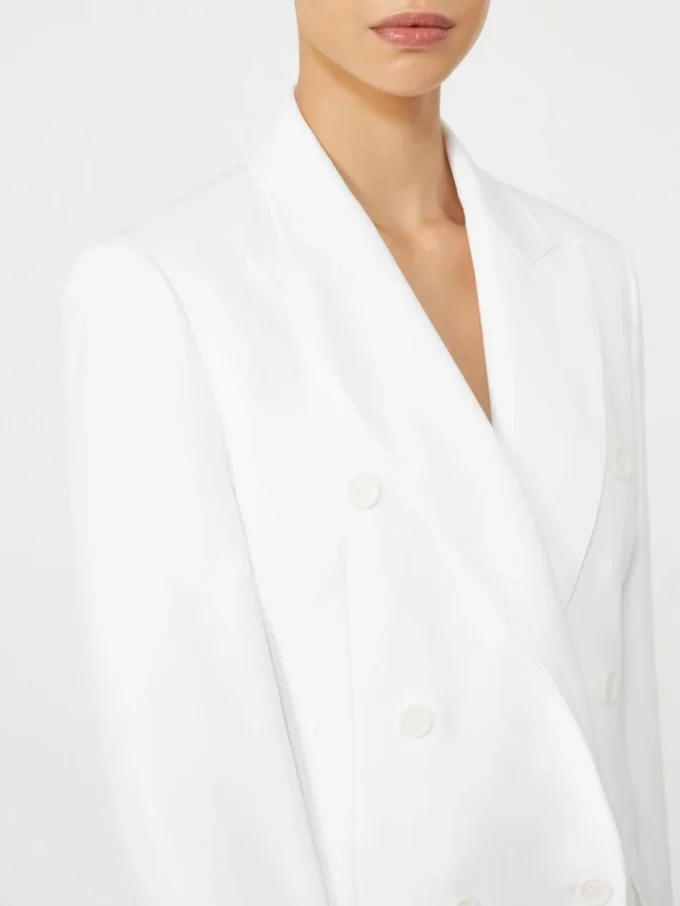 Cotton crepe canvas blazer, optical white Cotton crepe canvas blazer, optical white