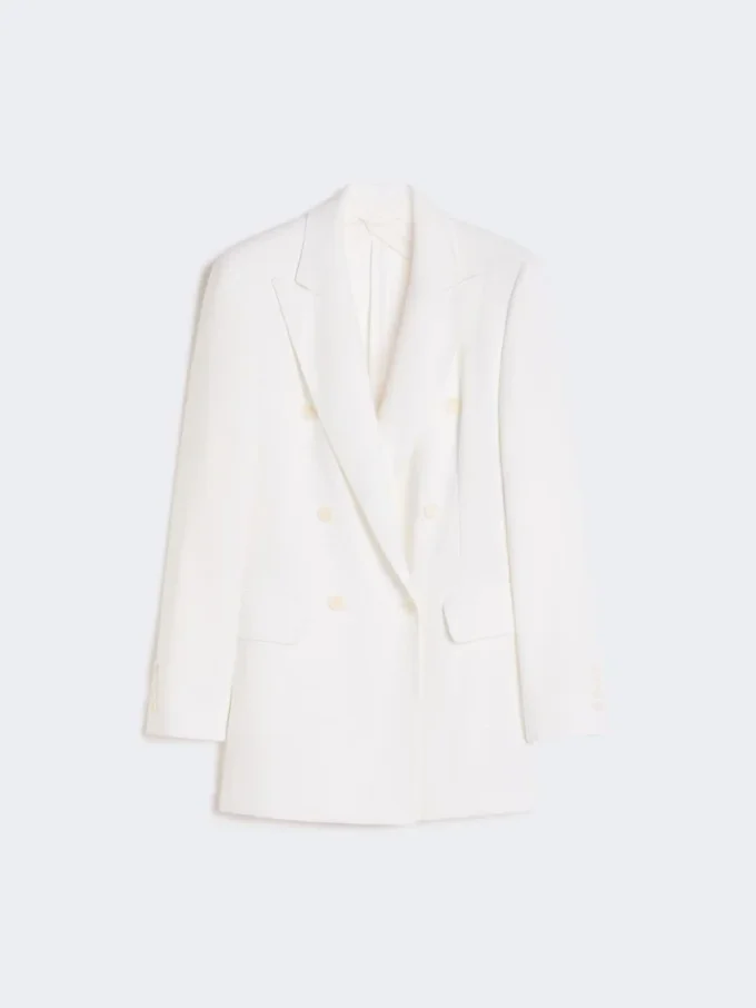 Cotton crepe canvas blazer, optical white Cotton crepe canvas blazer, optical white