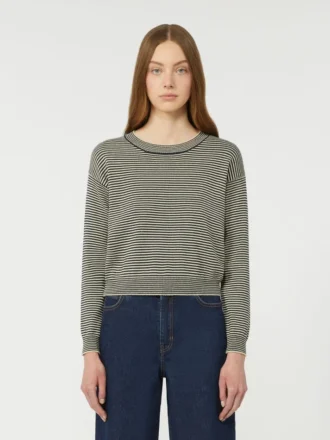 Cotton crew-neck sweater, navy