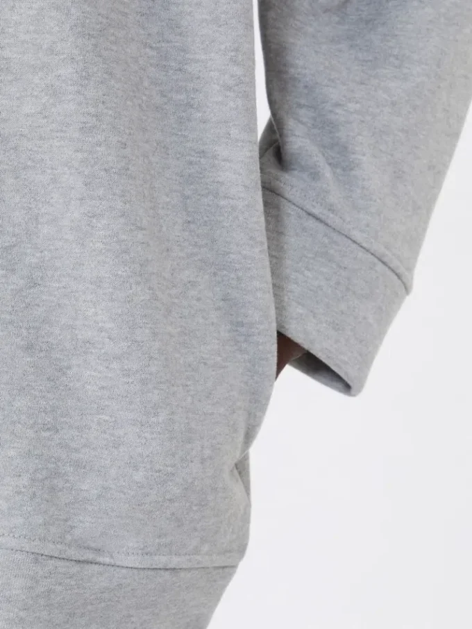Cotton crew-neck sweatshirt, light grey