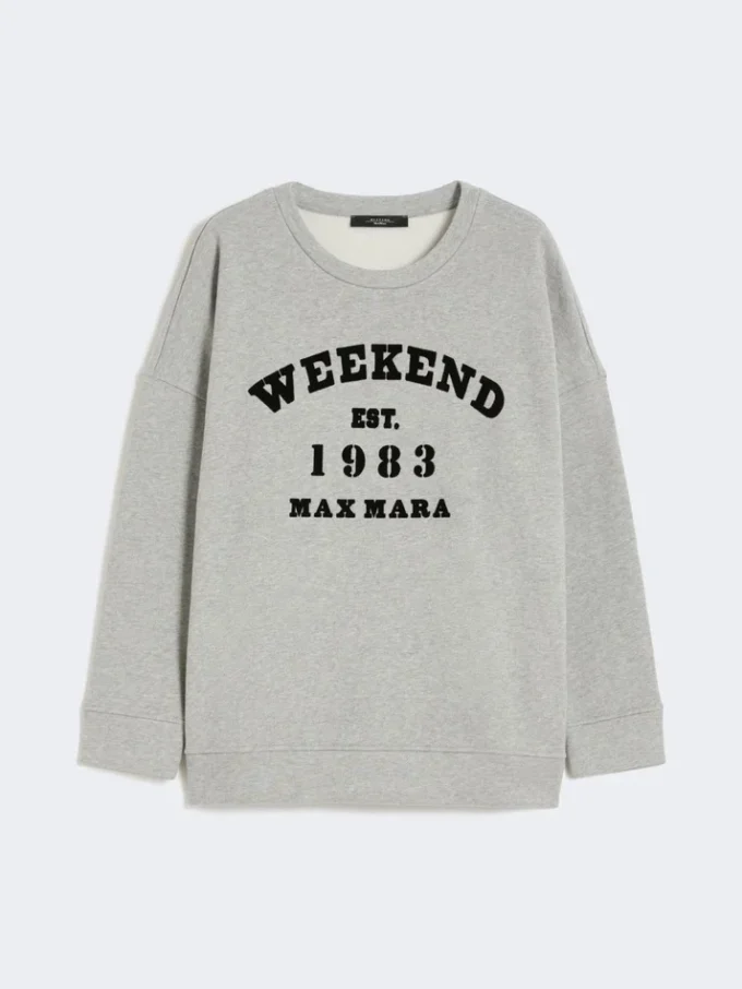 Cotton crew-neck sweatshirt, light grey