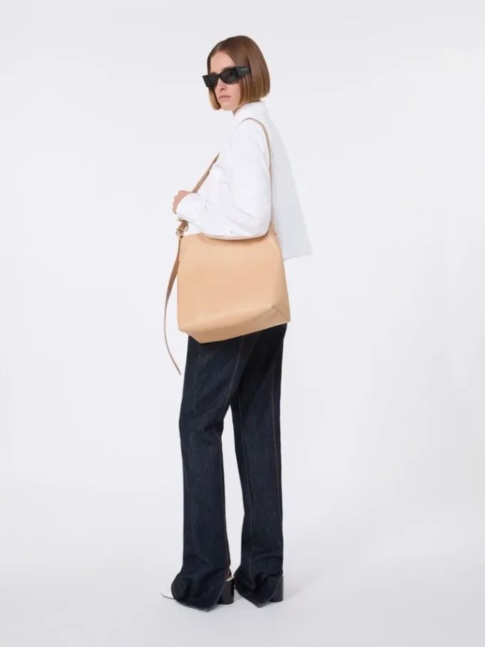 Cotton cropped shirt with pleated back, optical white