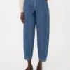 Cotton denim candle-leg jeans, midnightblue