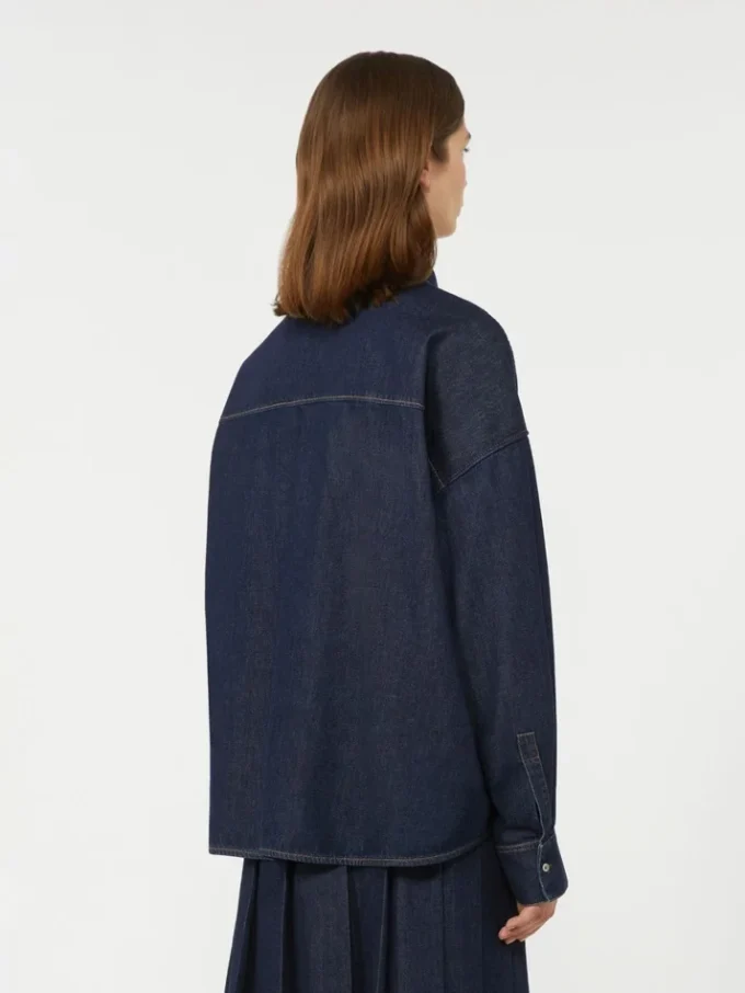 Cotton denim shirt, navy