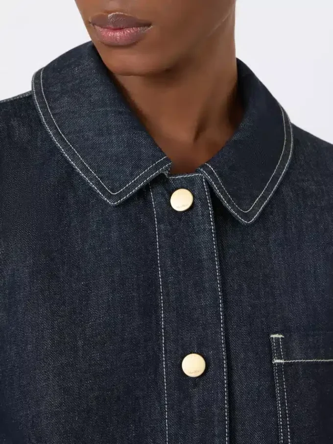Cotton denim shirt, ultramarine