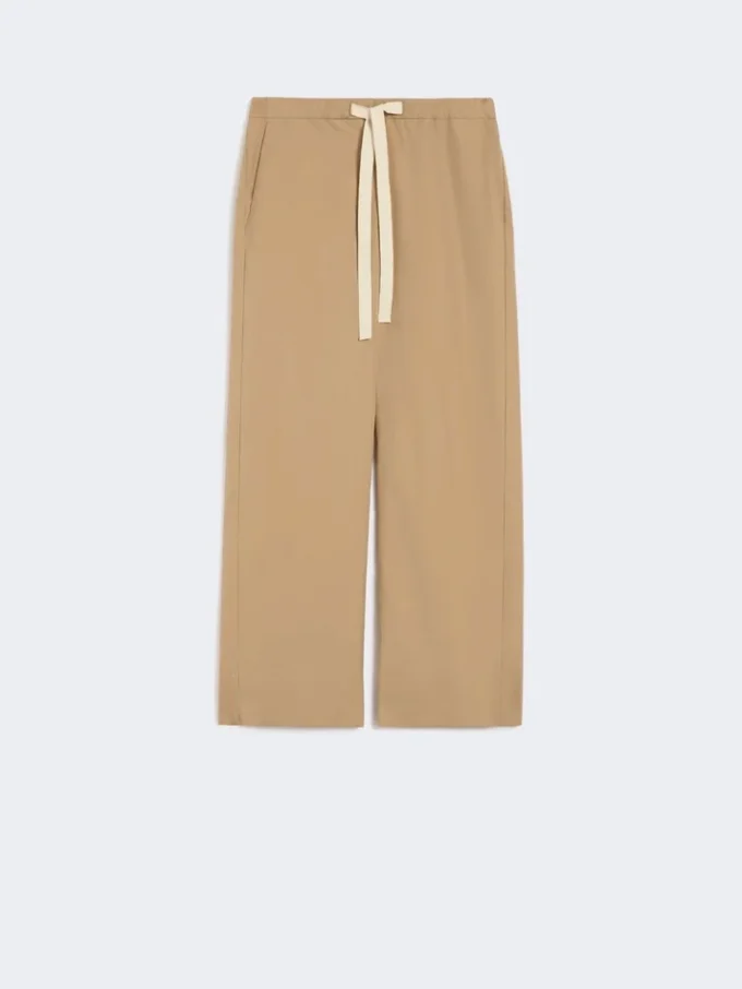 Cotton drawstring trousers, desert