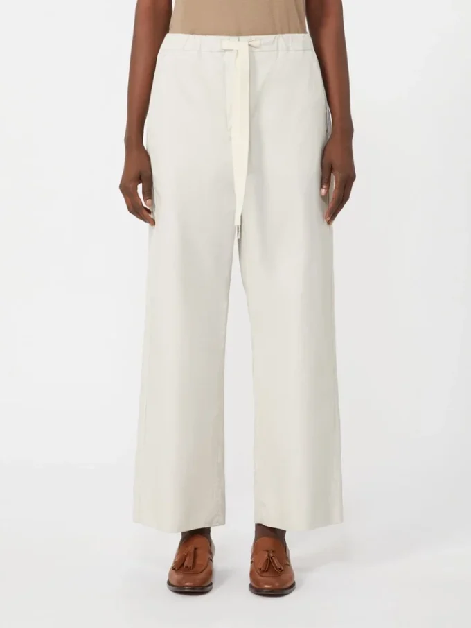 Cotton drawstring trousers, ice