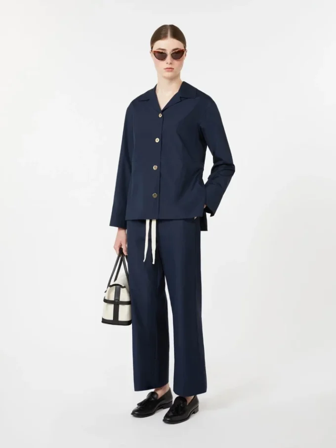 Cotton drawstring trousers, midnightblue