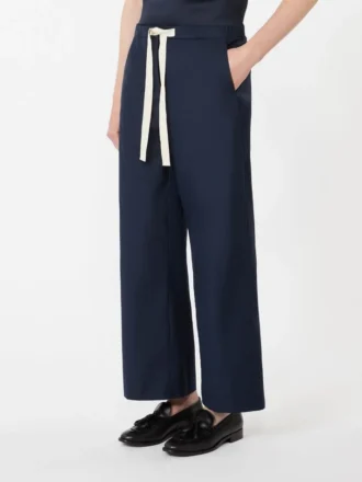 Cotton drawstring trousers, midnightblue