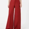 Cotton gabardine jersey trousers, red