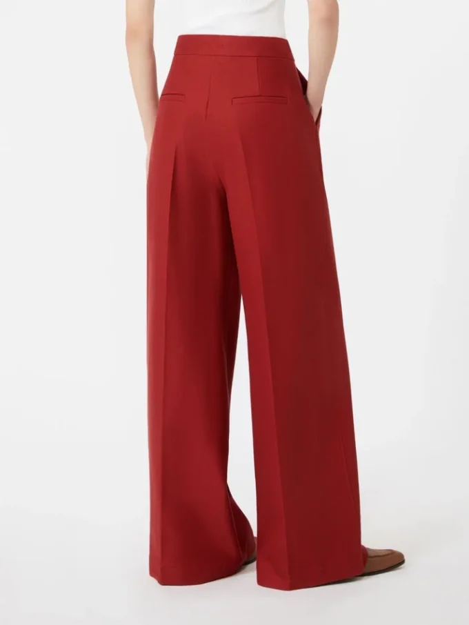 Cotton gabardine jersey trousers, red