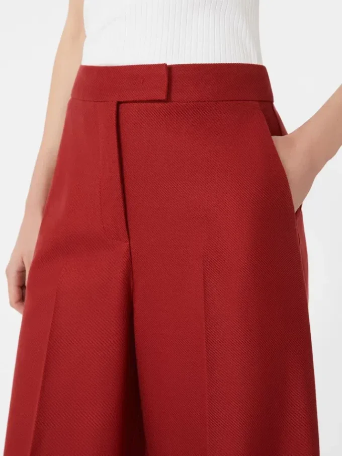 Cotton gabardine jersey trousers, red