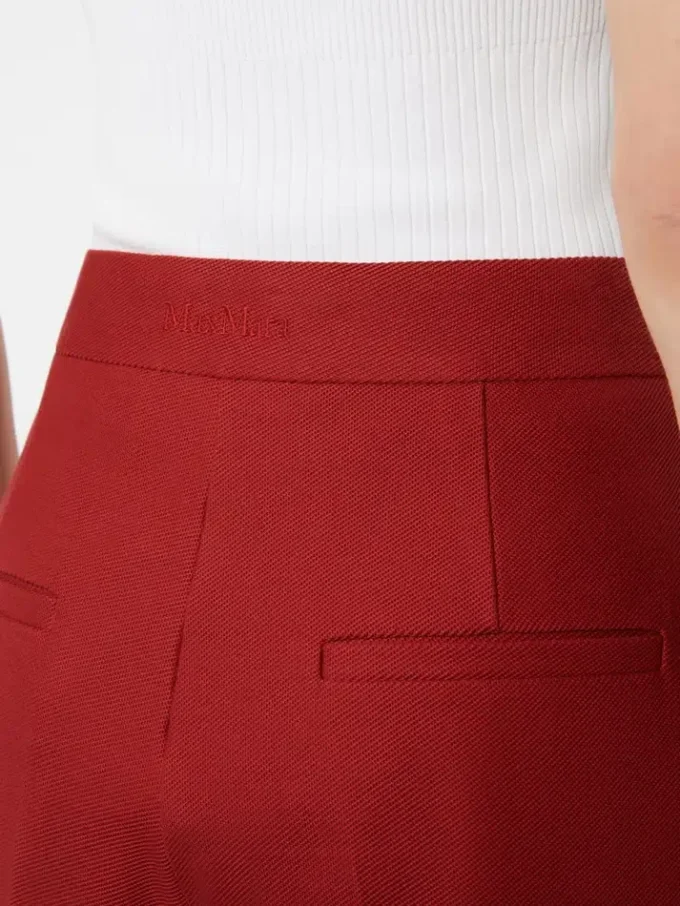 Cotton gabardine jersey trousers, red