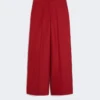 Cotton gabardine jersey trousers, red