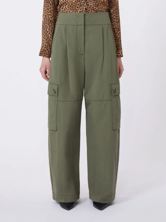 Cotton gabardine trousers, dark green Cotton gabardine trousers, dark green