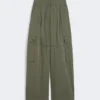 Cotton gabardine trousers, dark green Cotton gabardine trousers, dark green