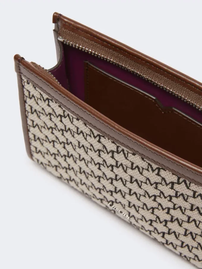 Cotton jacquard extra small pouch, black