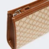 Cotton jacquard extra small pouch, hazelnut brown